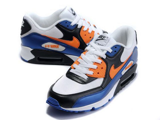 New Men'S Nike Air Max Black/White/Blue/Orangered